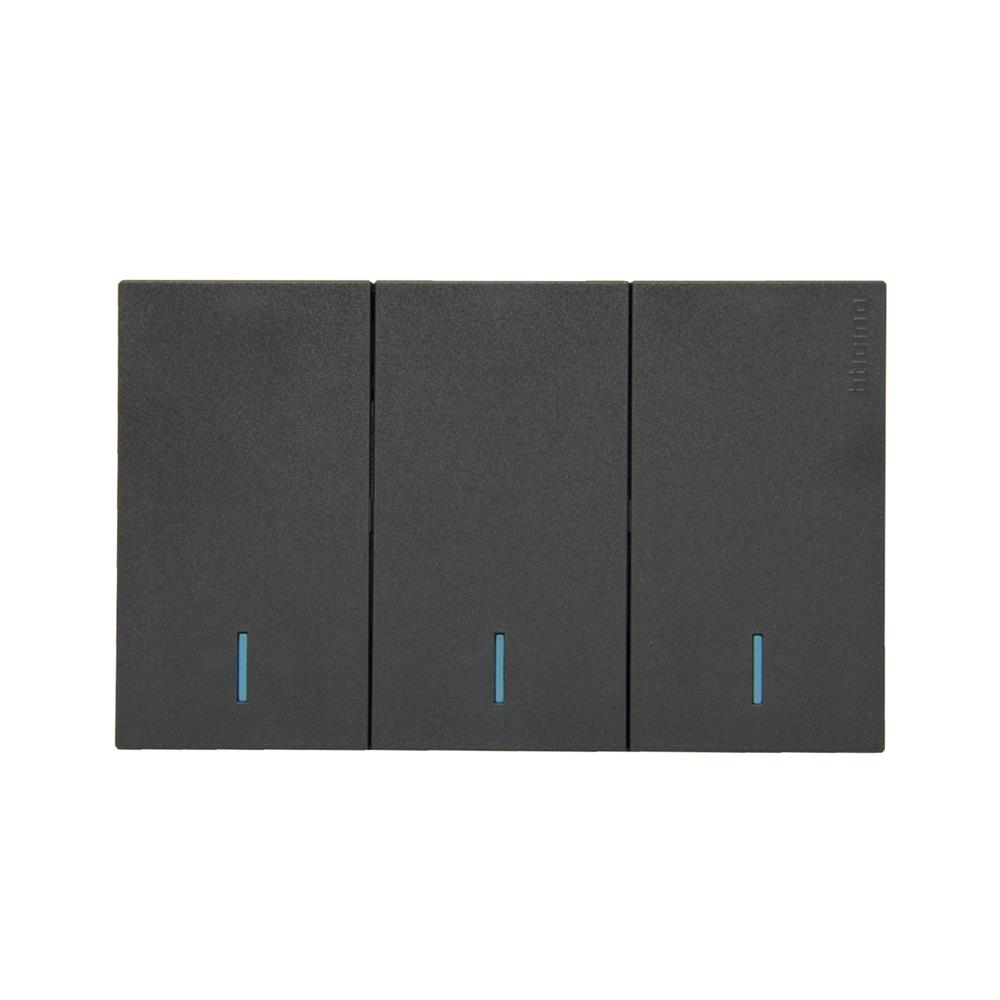 ชุดสวิตช์ 2 ทาง 3 ช่อง BTICINO NEXY SQW4003A3L สีดำ