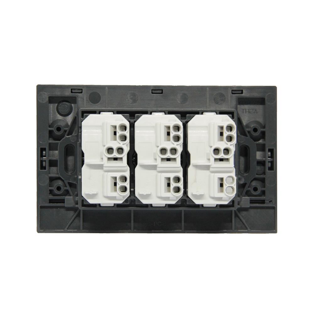 ชุดสวิตช์ 2 ทาง 3 ช่อง BTICINO NEXY SQW4003A3L สีดำ