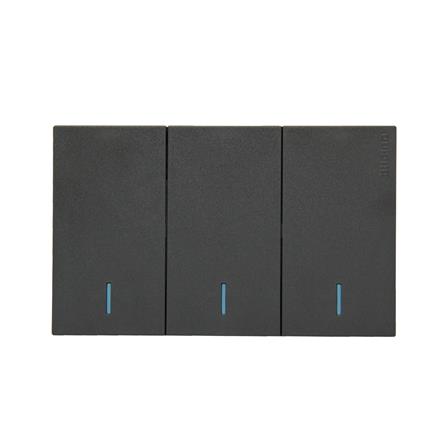 ชุดสวิตช์ 2 ทาง 3 ช่อง BTICINO NEXY SQW4003A3L สีดำ_0