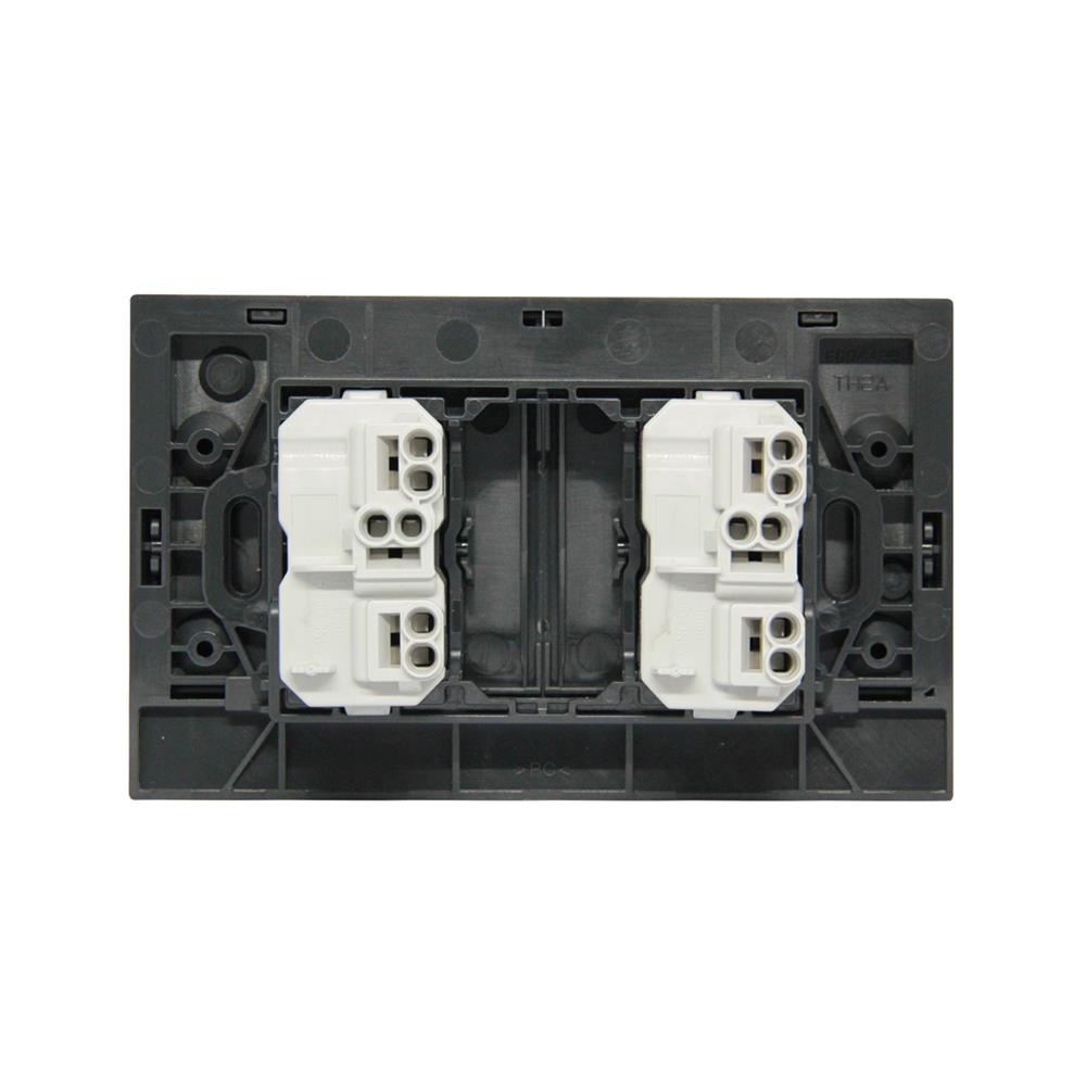 ชุดสวิตช์ 2 ทาง 2 ช่อง ฺBTICINO NEXY SQG4003A2L สีดำ