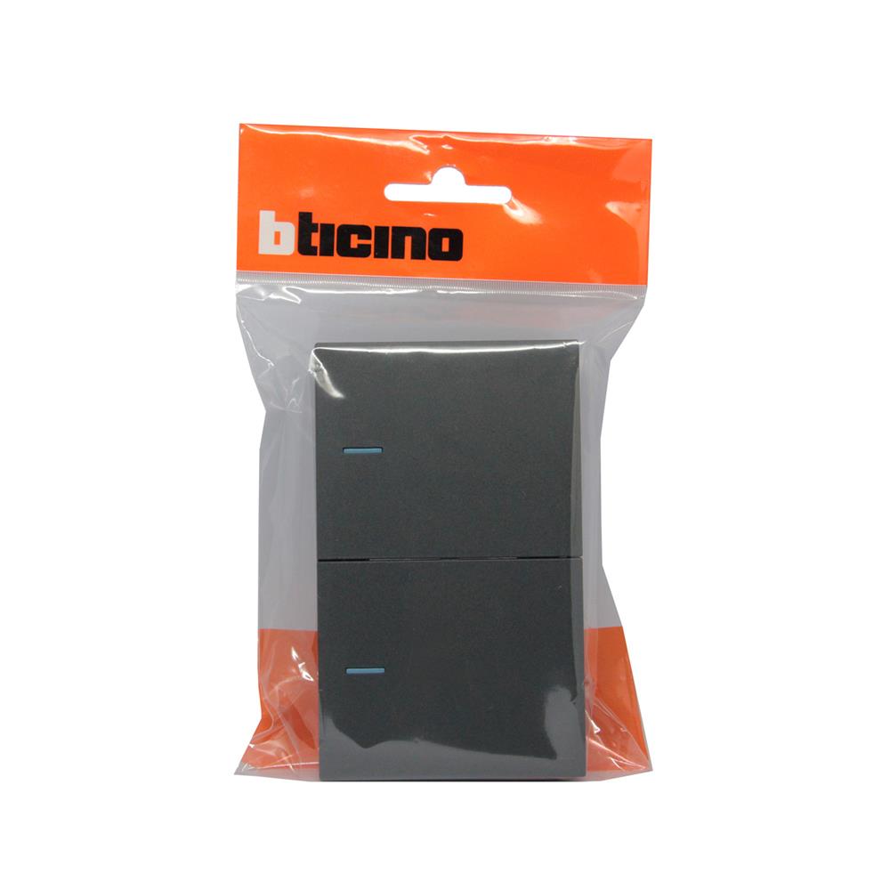 ชุดสวิตช์ 2 ทาง 2 ช่อง ฺBTICINO NEXY SQG4003A2L สีดำ