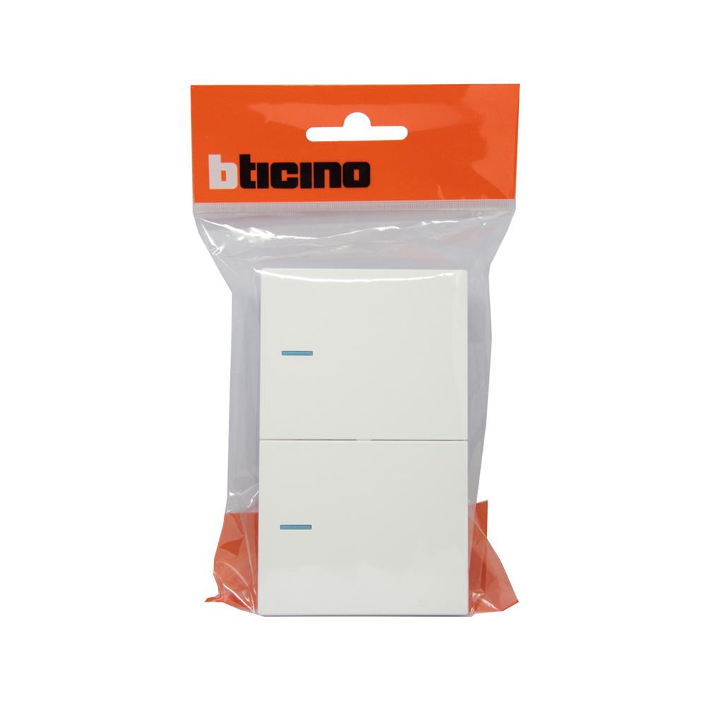 ชุดสวิตช์ 2 ทาง 2 ช่อง BTICINO NEXY SQW4003A2L สีขาว