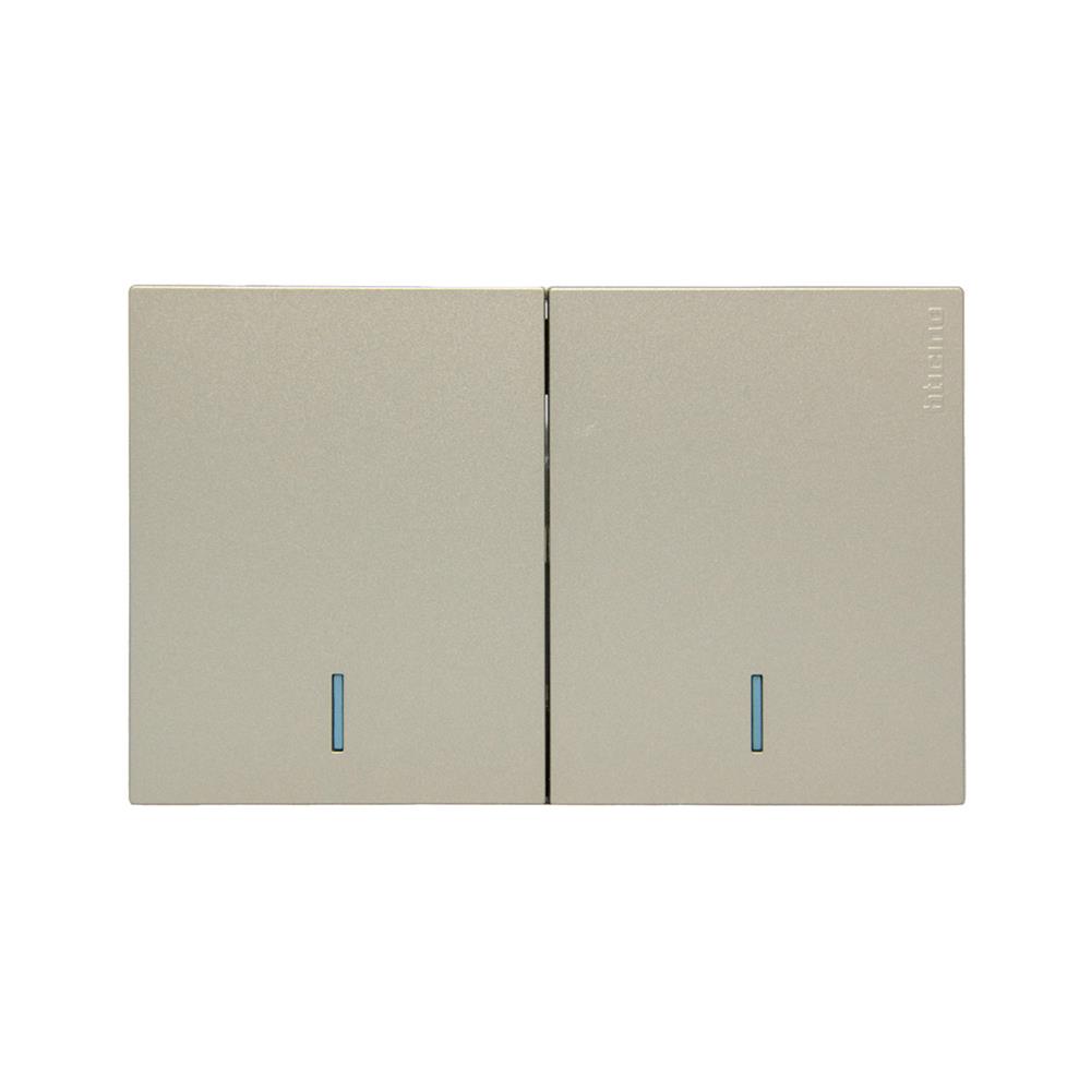 ชุดสวิตช์ 1ทาง 2ช่อง BTICINO NEXY SQT4001A2L สีบรอนซ์ทอง