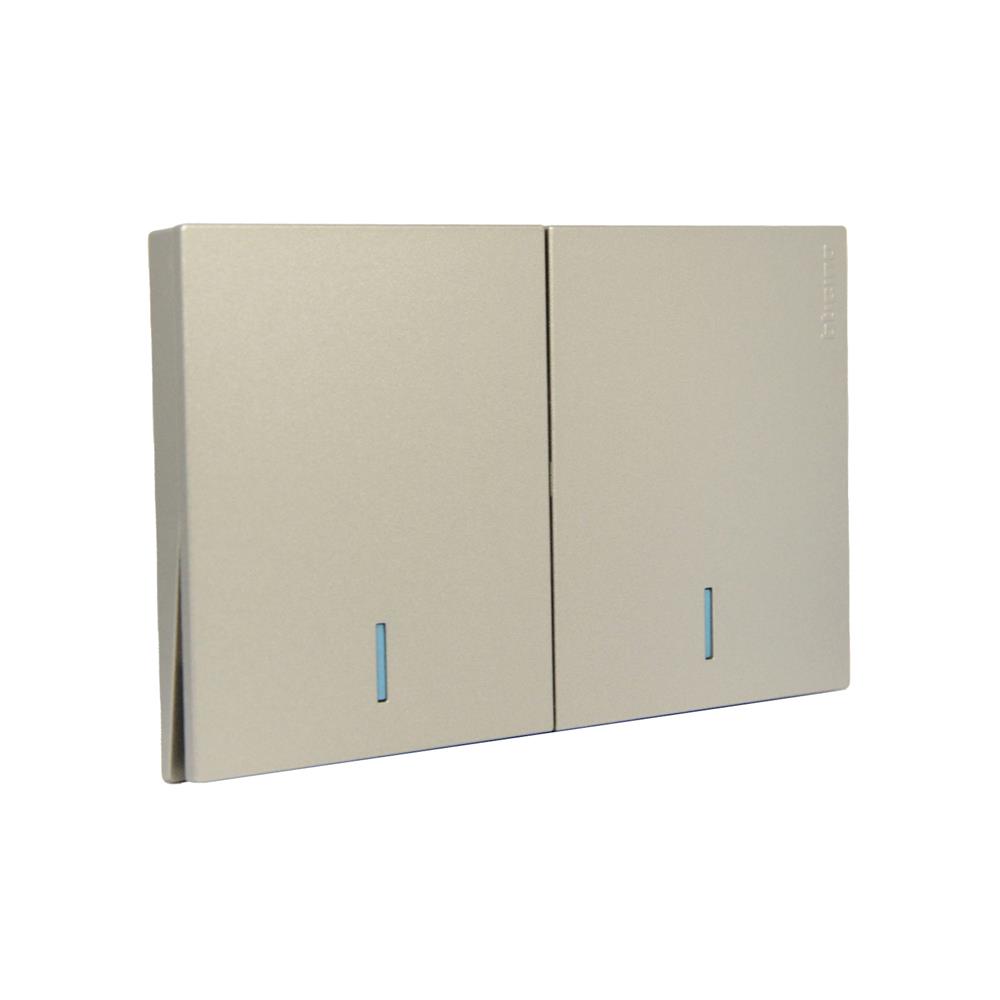 ชุดสวิตช์ 1ทาง 2ช่อง BTICINO NEXY SQT4001A2L สีบรอนซ์ทอง