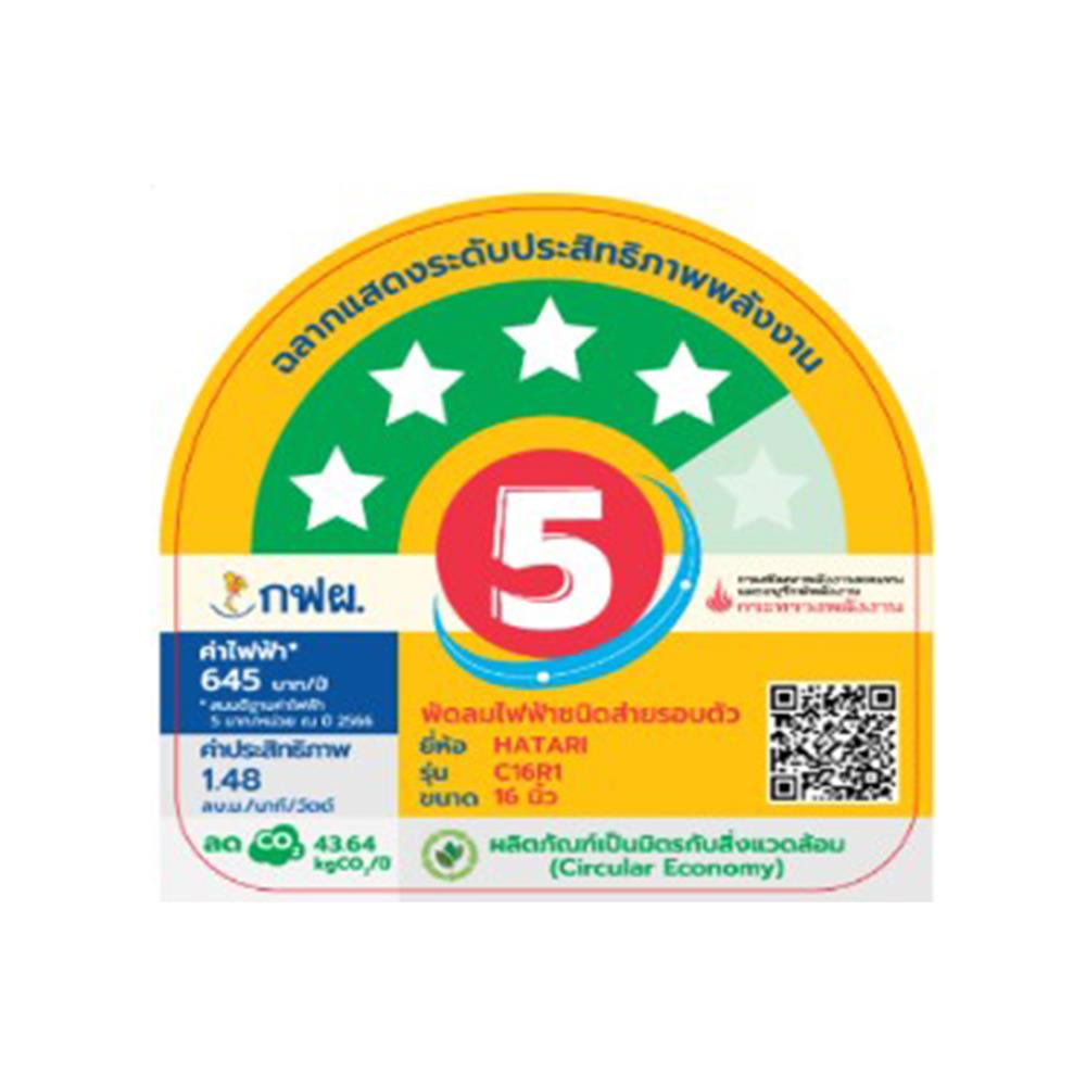 พัดลมติดเพดาน 16 นิ้ว HATARI C16R1 WHITE สีขาว