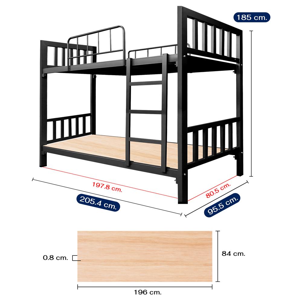 เตียง 2 ชั้น THAIBULL SST2F-0142-90W สีดำ