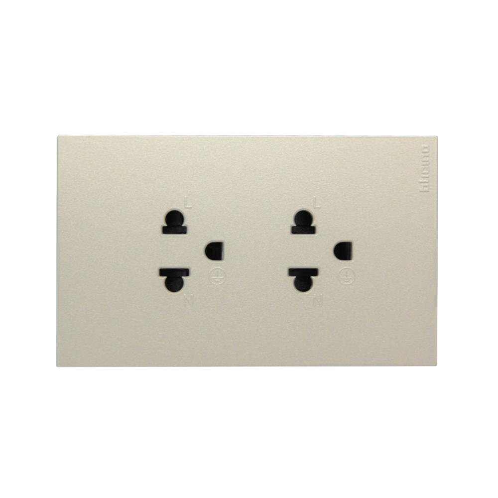 ชุดเต้ารับคู่ 3 ขา BTICINO NEXY SQT4185A สีบรอนซ์ทอง