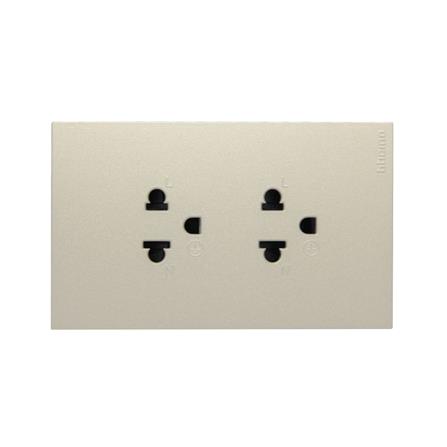 ชุดเต้ารับคู่ 3 ขา BTICINO NEXY SQT4185A สีบรอนซ์ทอง_0