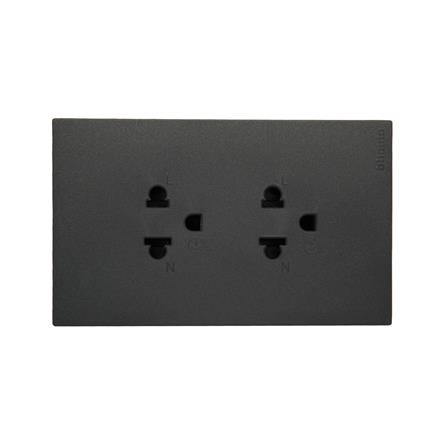 ชุดเต้ารับคู่ 3 ขา BTICINO NEXY SQG4185A สีดำ_0