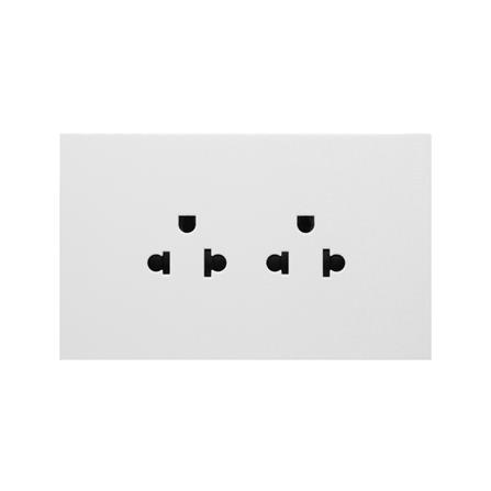 ชุดเต้ารับคู่แนวตั้ง 3 ขา BTICINO NEXY SQW4185AE สีขาว_0