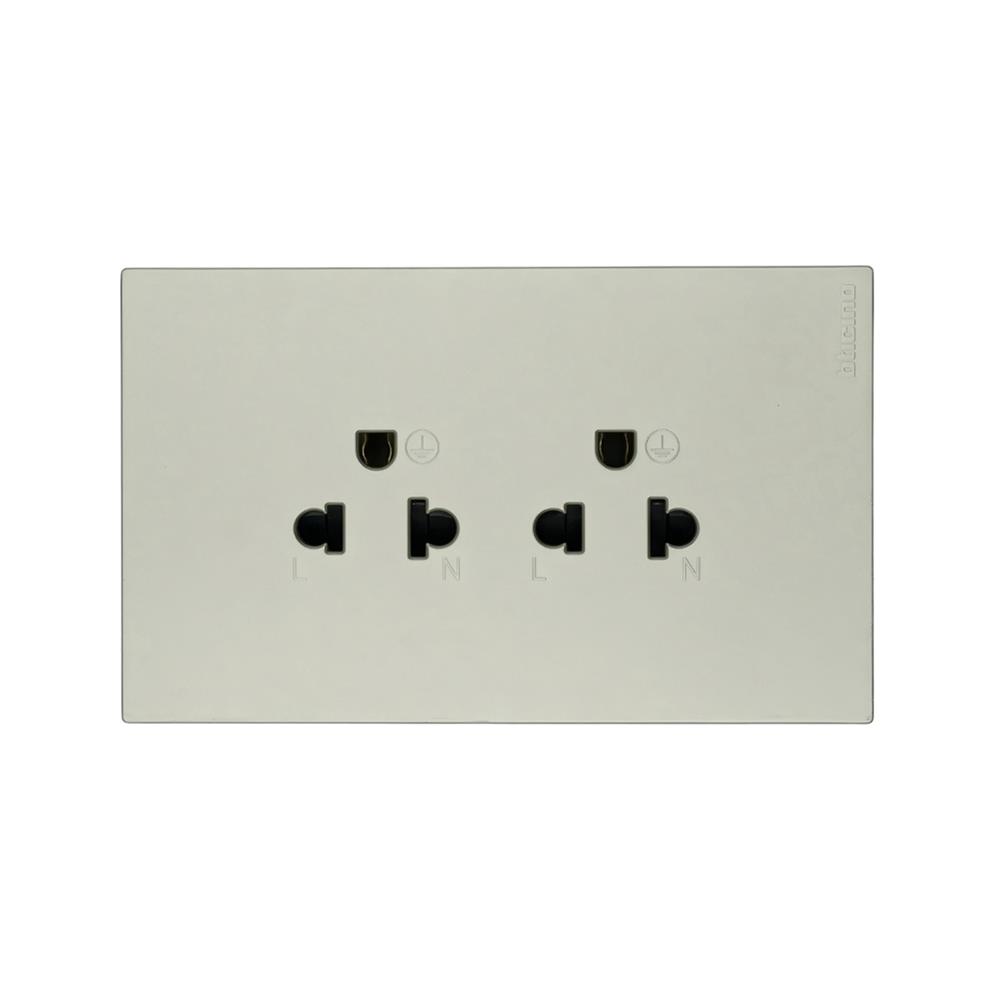 ชุดเต้ารับคู่แนวตั้ง 3 ขา BTICINO NEXY SQT4185AE สีบรอนซ์ทอง