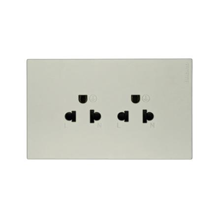 ชุดเต้ารับคู่แนวตั้ง 3 ขา BTICINO NEXY SQT4185AE สีบรอนซ์ทอง_0