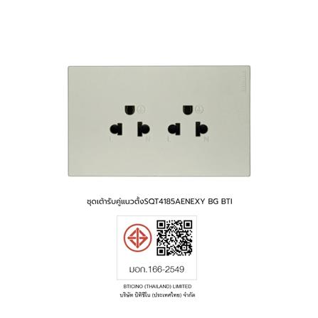 ชุดเต้ารับคู่แนวตั้ง 3 ขา BTICINO NEXY SQT4185AE สีบรอนซ์ทอง_4