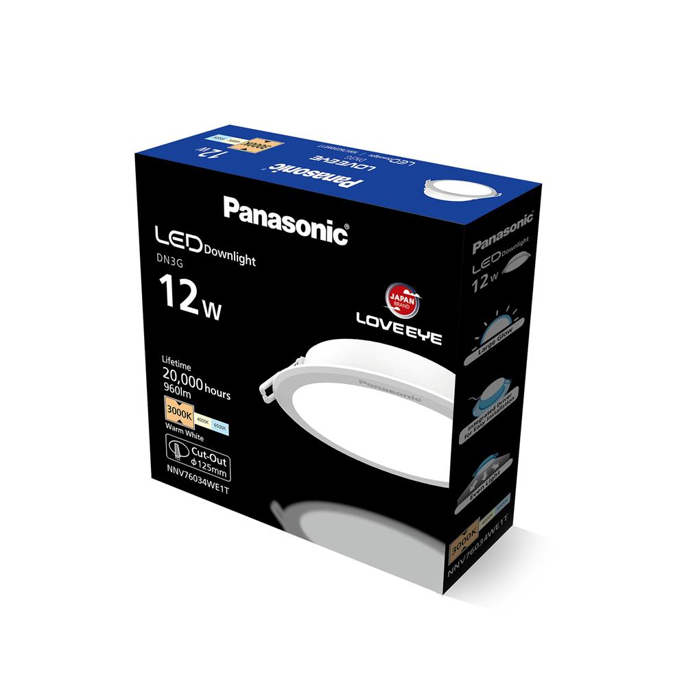 ดาวน์ไลท์ LED PANASONIC NNV76034WE1T 5 นิ้ว 12 วัตต์ WARM WHITE สีขาว