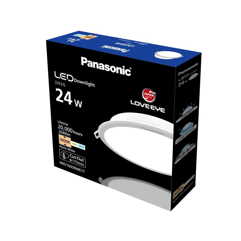 ดาวน์ไลท์ LED PANASONIC NNV76039WE1T 7 นิ้ว 24 วัตต์ WARM WHITE สีขาว