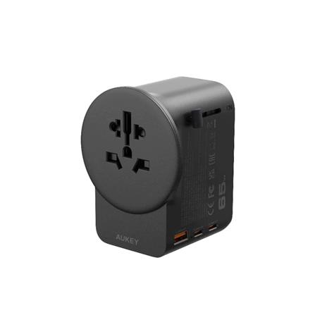 ปลั๊กแปลง 4 IN 1 UNIVERSAL 1 USB A 2 TYPE C AUKEY PA-TA11A 65 วัตต์ สีดำ_0