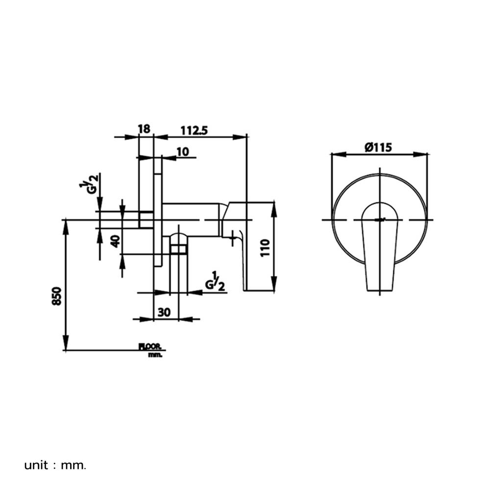 วาล์วฝักบัว 1 ทาง COTTO CT1161AN