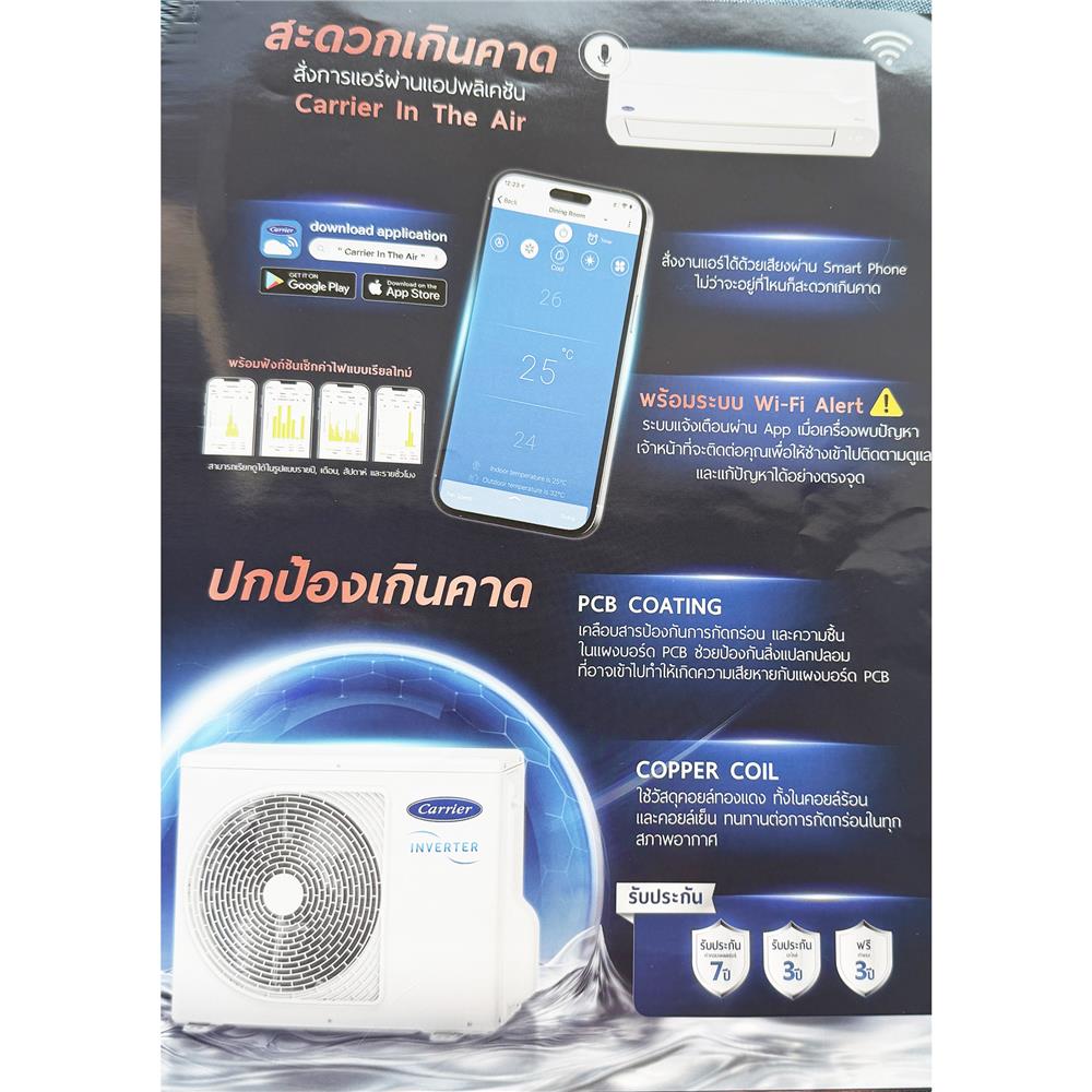 แอร์ผนัง CARRIER 42TVEB013/38TVEB013 12000 บีทียู อินเวอร์เตอร์