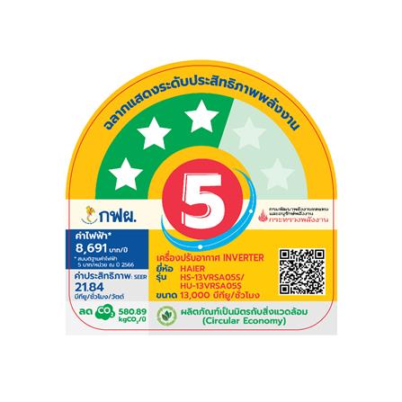 แอร์ผนัง HAIER HSU-13VRSA05SBF 13000 บีทียู อินเวอร์เตอร์_7
