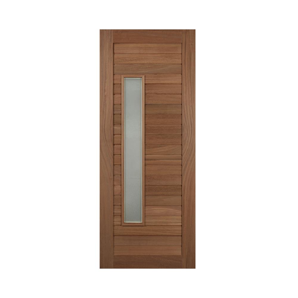 ประตูไม้มะค่า ไม่เจาะลูกบิด VK VK825 โมเดิร์น ช่องกระจก ขอบ 5 นิ้ว 80x200 ซม. สีธรรมชาติ