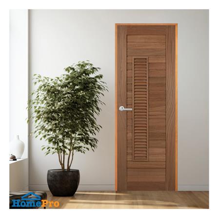 ประตูไม้มะค่า ไม่เจาะลูกบิด VK VK826 โมเดิร์น ช่องเกล็ด ขอบ 5 นิ้ว 70x200 ซม. สีธรรมชาติ_2