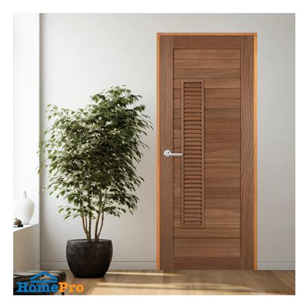 ประตูไม้มะค่า ไม่เจาะลูกบิด VK VK826 โมเดิร์น ช่องเกล็ด ขอบ 5 นิ้ว 80x200 ซม. สีธรรมชาติ_2