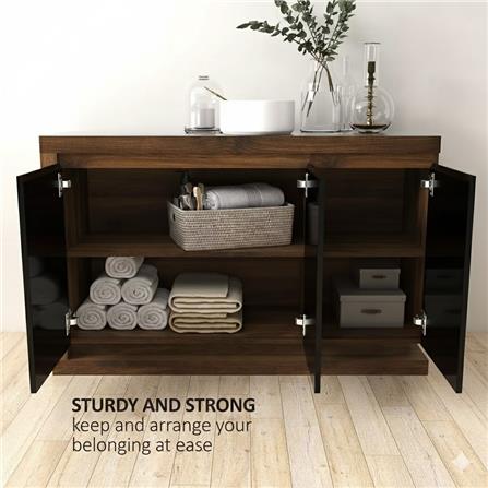 ตู้เตี้ย TOMATO HOME TH-SB-D04 119 ซม. สีวอลนัท/ดำ_3