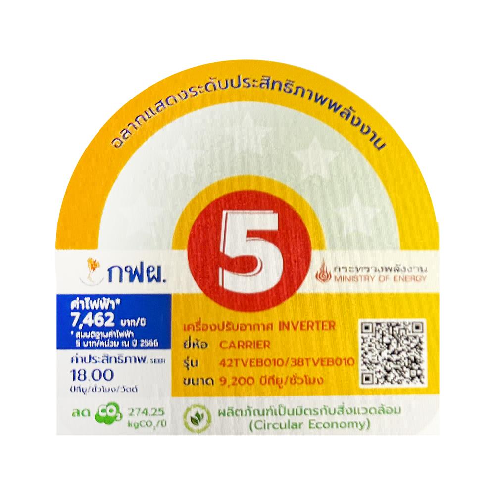 แอร์ผนัง CARRIER 42TVEB010/38TVEB010 9200 บีทียู อินเวอร์เตอร์