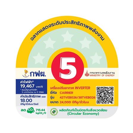 แอร์ผนัง CARRIER 42TVEB026/38TVEB026 24000 บีทียู อินเวอร์เตอร์_2