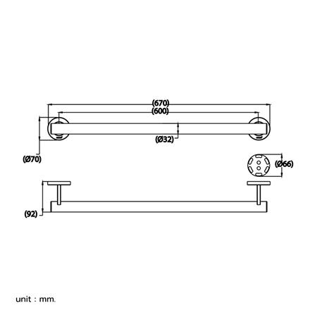 ราวมือจับ COTTO CT0378GG สีเทา_2