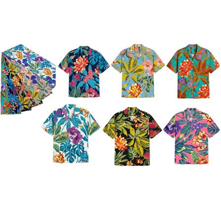 เสื้อลายดอก SONGKRAN อก 50 นิ้ว คละสี (1 ชิ้น)_2