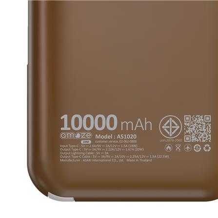แบตสำรอง AMAZE ONE AMCB003 10000 MAH สีน้ำตาล_6
