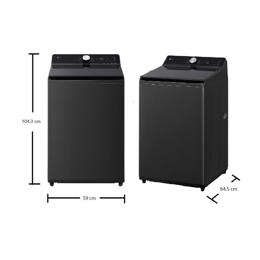เครื่องซักผ้าฝาบน LG TX2314DT5O 14 กก. 750 RPM อินเวอร์เตอร์ สีดำ