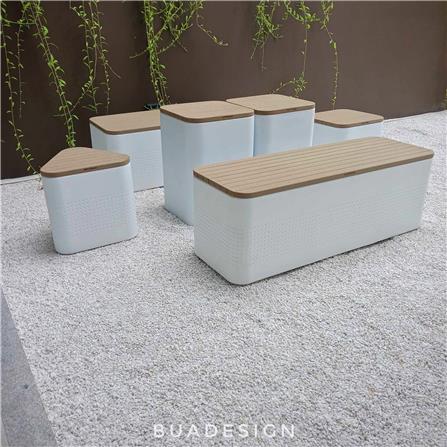 ม้านั่งสนาม BUA DESIGN BUASURFACE DOT BENCH สีธรรมชาติ_2