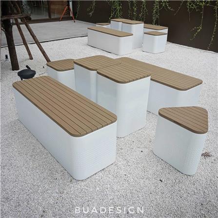 ม้านั่งสนาม BUA DESIGN BUASURFACE DOT TRI STOOL สีธรรมชาติ_2