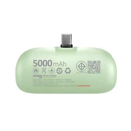 แบตเตอรี่สำรอง AMAZE ONE AMCB002 BOY&GIRL 5000mAh สีเขียว_2