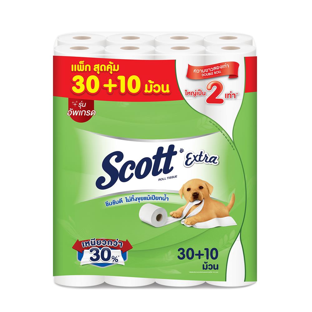 กระดาษชำระ SCOTT EXTRA DOUBLE ROLL (แพ็ก 30+10 ม้วน)