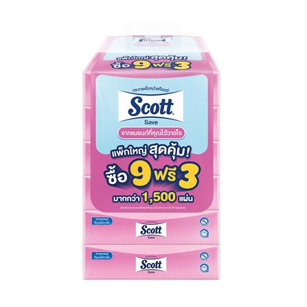 กระดาษเช็ดหน้า SCOTT SAVE (แพ็ก 9+3 ชิ้น)_0