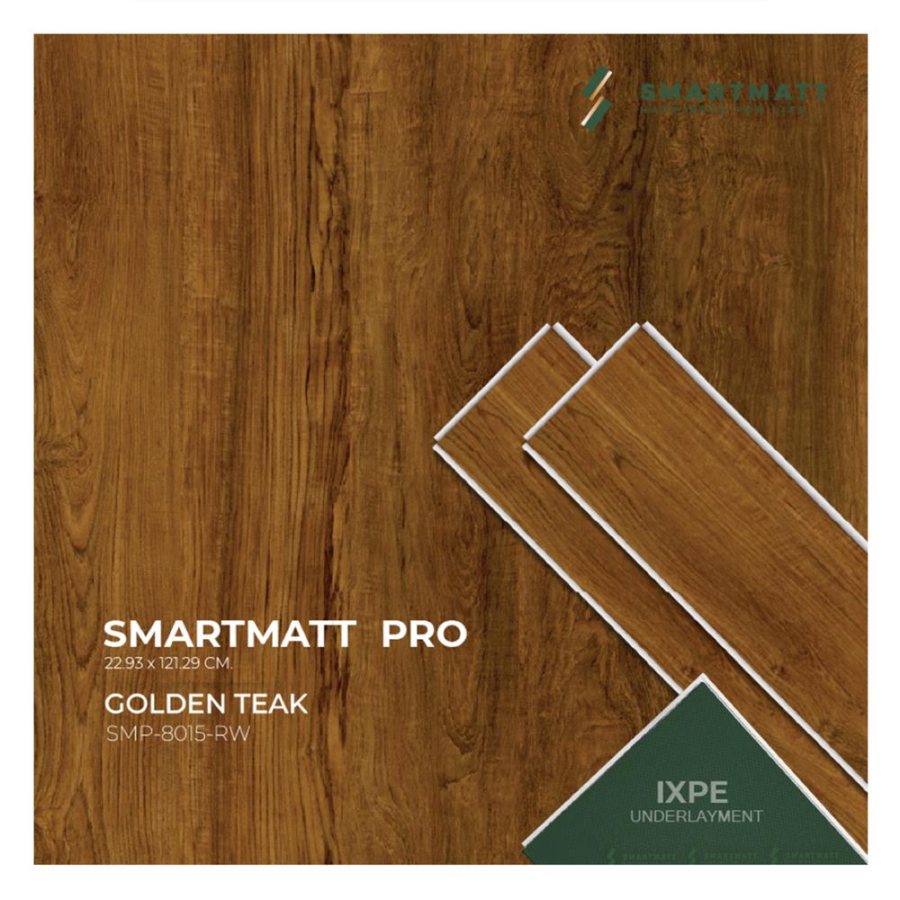 พื้น SPC SMARTMATT PRO 6 มม. 2.22 ตร.ม. สี GOLDEN TEAK (แพ็ก 8 ชิ้น)