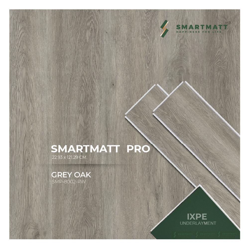 พื้น SPC SMARTMATT PRO 6 มม. 2.22 ตร.ม. สี GREY OAK (แพ็ก 8 ชิ้น)