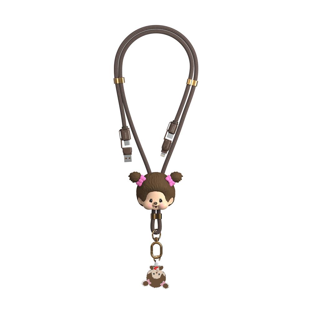 สายชาร์จ 4IN1 AMAZE ONE AMCC002 MONCHHICHI GIRL สีน้ำตาล