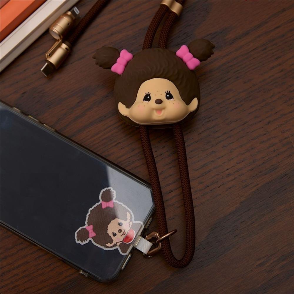 สายชาร์จ 4IN1 AMAZE ONE AMCC002 MONCHHICHI GIRL สีน้ำตาล