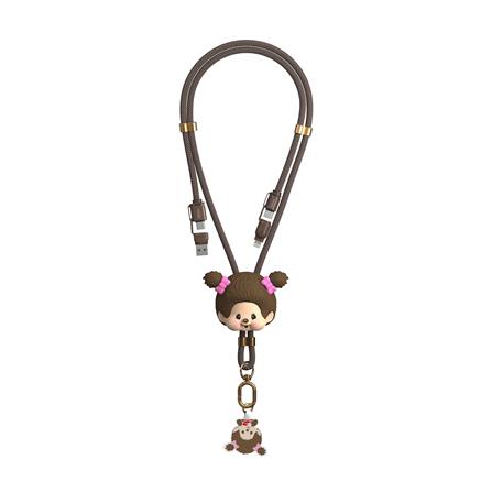 สายชาร์จ 4IN1 AMAZE ONE AMCC002 MONCHHICHI GIRL สีน้ำตาล_0
