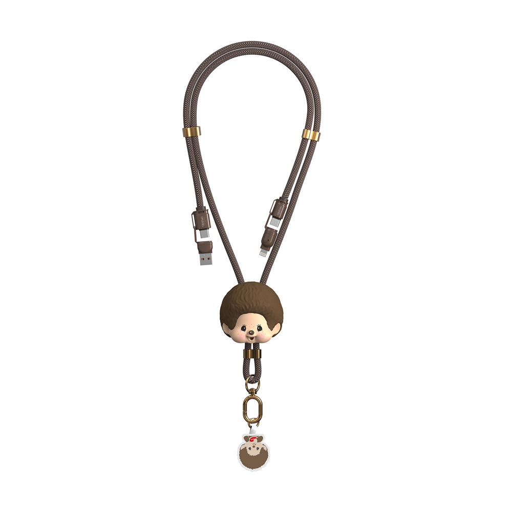 สายชาร์จ 4IN1 AMAZE ONE AMCC002 MONCHHICHI BOY สีน้ำตาล