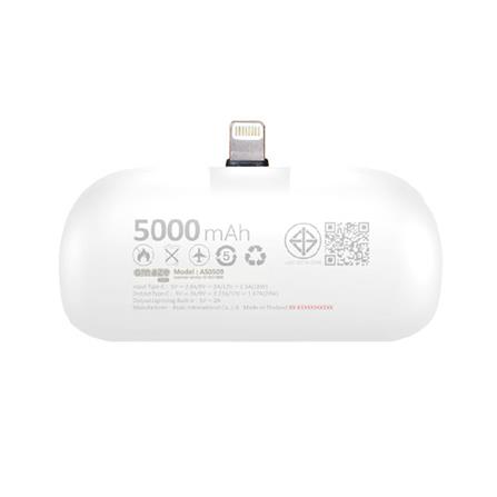 แบตเตอรี่สำรอง AMAZE ONE AMCB001 BOY 5000MAH สีขาว_2