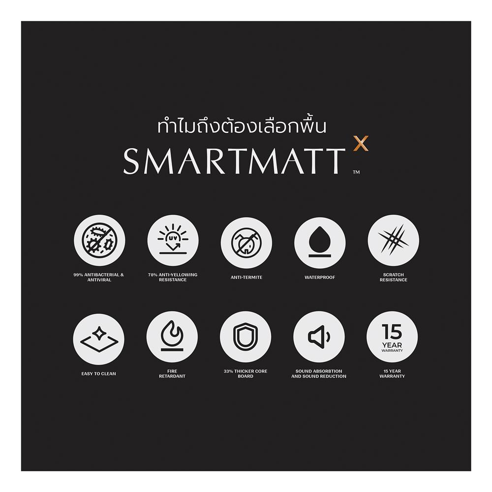 พื้น SPC SMARTMATT X 8 มม. 2.06 ตร.ม. สี ASHTON WOOD (แพ็ก 6 แผ่น)