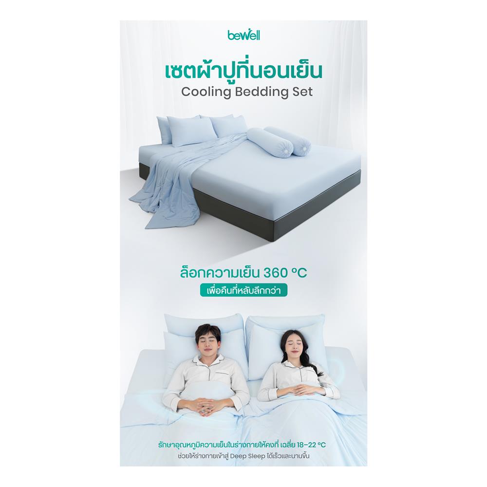 ชุดผ้าปูที่นอน 3.5 ฟุต (ชุด 3 ชิ้น) BEWELL COOLING สี BLUE