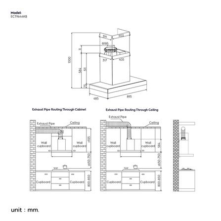 เครื่องดูดควันกระโจม ELECTROLUX ECT9644KB 90 ซม._8
