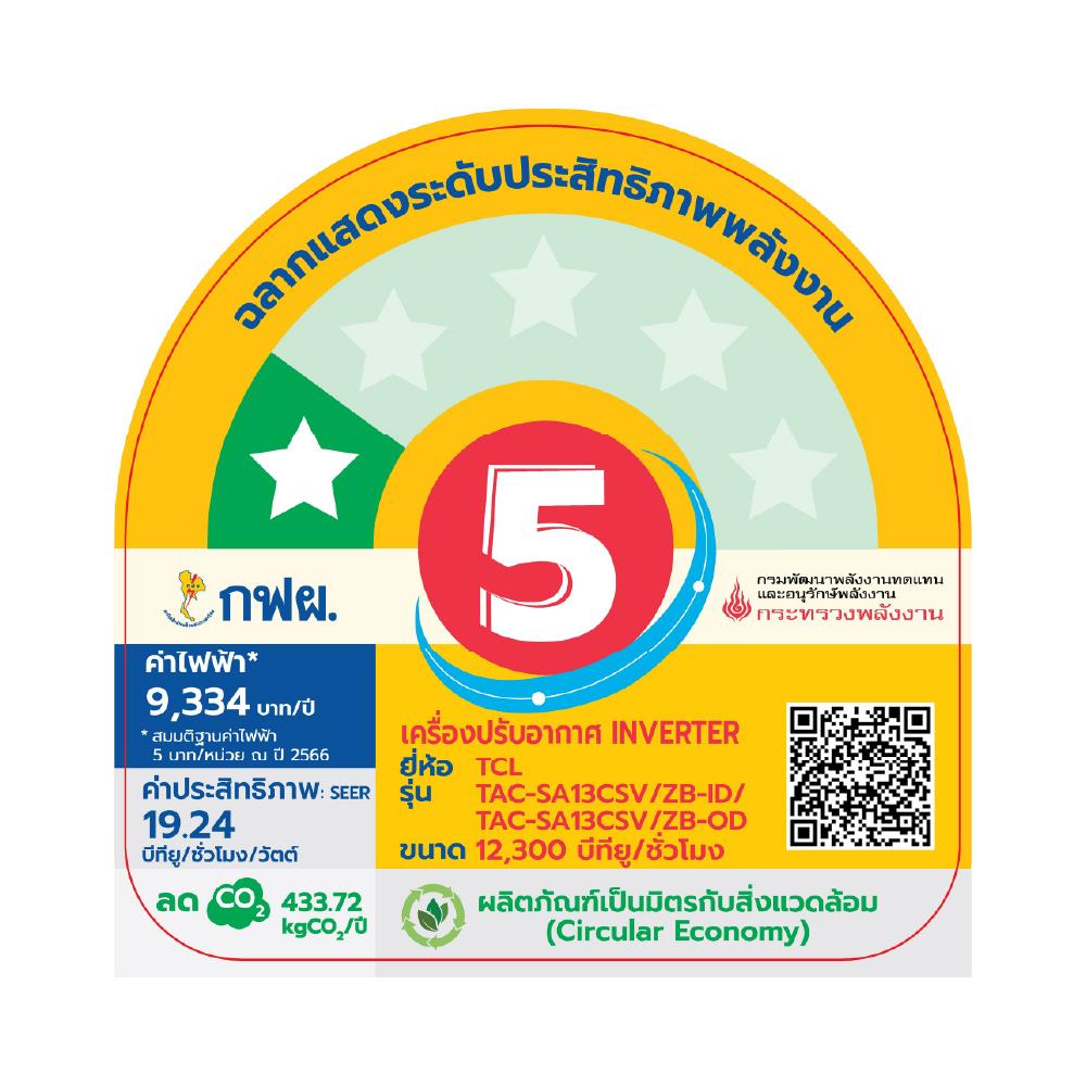 แอร์ผนัง TCL TAC-SA13CSV/ZB 12300 บีทียู อินเวอร์เตอร์