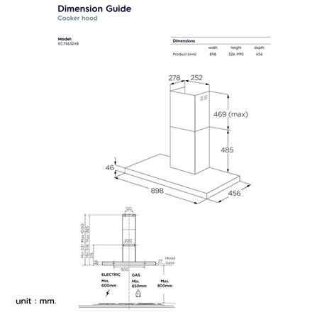 เครื่องดูดควันกระโจม ELECTROLUX ECT9632XB 90 ซม._8